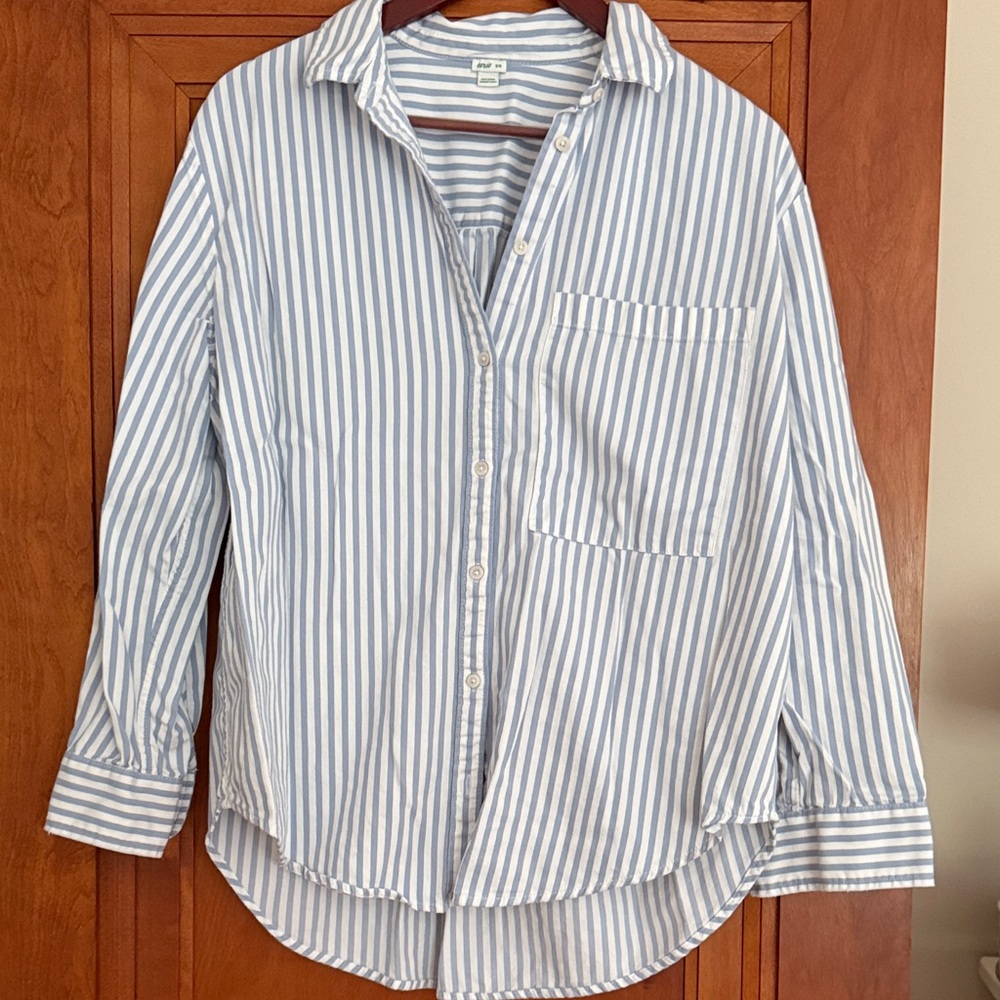 Aerie Blue and White Striped shirt